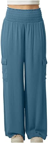 Etkia високи половини џемпери жени жени женски модни памучни постелнини панталони високи половини широки палацо панталони