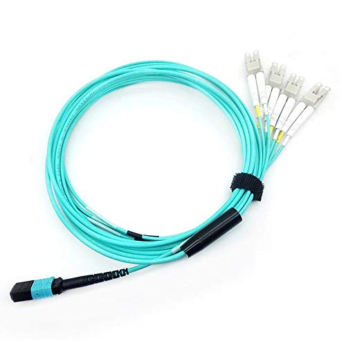 Кароно 3M MPO/MTP LC X 8 OM3 Multimode Brewout Cable, 4 Duplex LC, 40 GB до 10 GB Fanout Cable Optic Cable, поларитет од типот-б