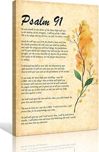 Псалм 91 wallидна уметност Библијата стих wallидна уметност врамени цитати постер гроздобер религиозни цитати wallидни уметности инспиративни