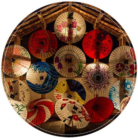 Јапонски чадори на Хеох, шарени уметности, не -лизгачки врата 15,7 тркалезни теписи теписи килими за деца спална соба бебе соба игра Расадник