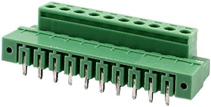 X-Gree Pare Green 10 Pin 5.08mm Single Row Scwedchable Terminal Block Connector 300V 10A (Adattatore AD angolo retto 300-V 10a на
