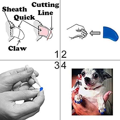 Убави Канџи 6 Месечно Снабдување Меки Капачиња за Нокти Со Лепило За Канџи За Кучиња - Кристално Чист Х-Голем