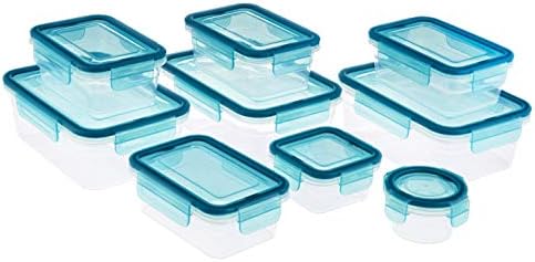 Амазон Основи 38 Парче Пластично Заклучување Контејнер За Складирање Храна-Сино