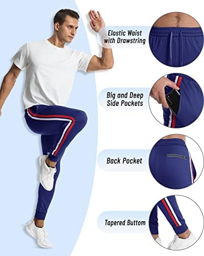 Canghpgin вежбање џогери за мажи со џебови со џебови, тенок фит алетички панталони мажи патеки панталони случајно трчање