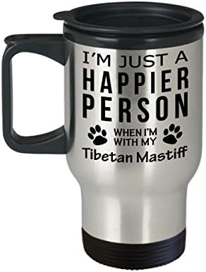 Куче Љубовник Патување Кафе Кригла-Посреќна Личност Со Тибетски Мастиф-Миленичиња Сопственик Спасување Подароци
