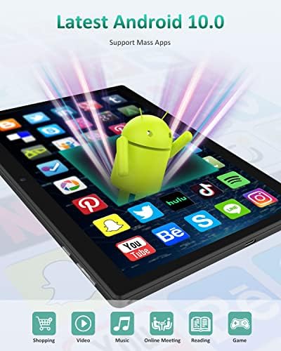 CNMF Android таблет 10 инчи, WiFi таблет со Android 10.0 OS, 32 GB складирање, Bluetooth, Google Certified, HD IPS екран - 2PCS
