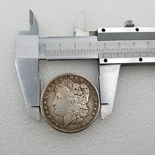 Антички занаети 1891 месинг сребрен позлатен Морган направи стар сребрен долар Странски сребрен долар антички