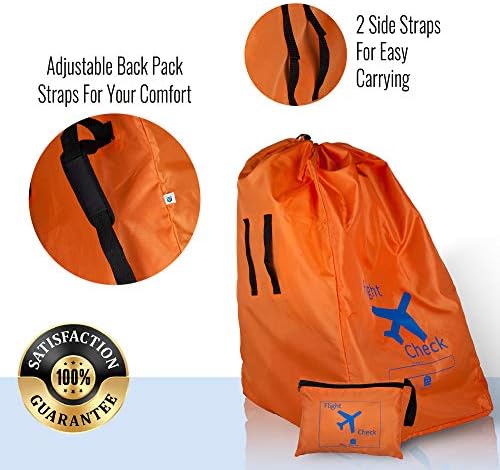 Торба за патувања и превозник на седиштето за автомобили за проверка на портата со торбичка за патувања - светло портокалово
