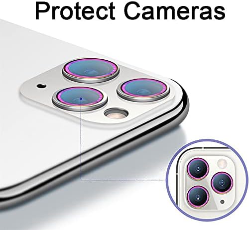 Заштитник на леќите на камерата Suwei за iPhone 11 Pro/11 Pro Max, алуминиумски леќа на леќи на екранот на екранот Стикер, насловниот филм,