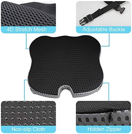 Перница за перниче за седишта за автомобили Coccyx за олеснување на болката во ишијас, засилување на клин засилувач на седиштето