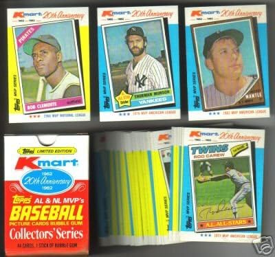 1982 Топпс - КМАРТ 20 -годишнина картички за колекционерски картички за бејзбол МВП