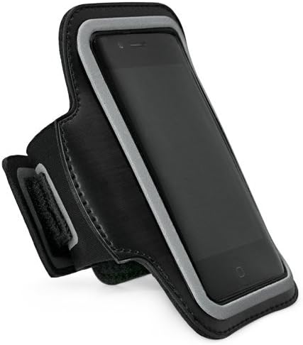 Boxwave Case компатибилен со Kyocera Cadence LTE - Спортска амбалажа, прилагодлива амбалажа за тренинг и трчање - etет Блек