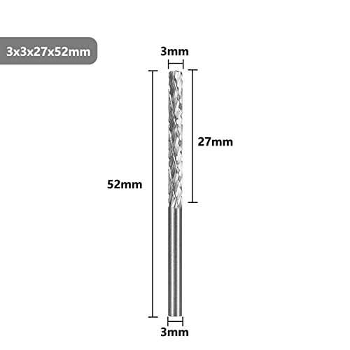 3мм Шанк Ротари Бурр Душка бит 3/4/5/6mm Двоен исечен ротационен датотека за гравура за мелење алатка за обработка на дрво 1 парчиња