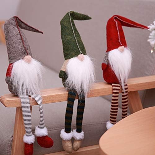 Среќен декор за трпезариска маса 3 парчиња шведски Божиќ Дедо Мраз Божиќни фигурини Санта Гном Плиш кукла Божиќна декорација украс