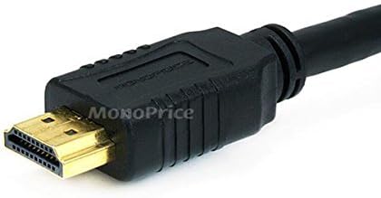 Моноприс 106061 8-Инчен 28awg Со Голема Брзина HDMI Машки/Женски Пристаниште Saver, Црна