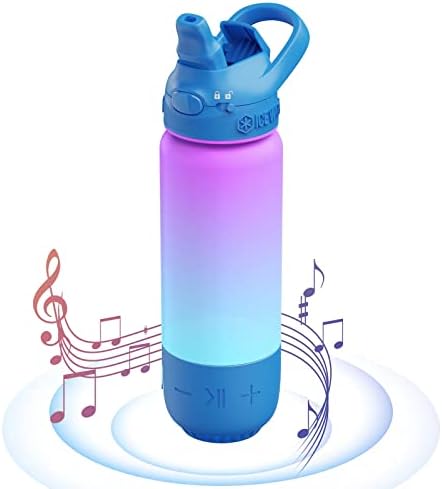 Icewater 3-Во-1 Паметно Шише Со Вода, Сјае За Да Ве Потсети Да Бидете Хидрирани, Bluetooth Звучник &засилувач; Танцувачки Светла, Пластично