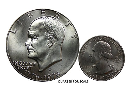 1976-Сад Ајзенхауер Сребрена Долар Монета, 40% Чисто Сребро, Нане Држава Состојба, Двестегодишен Дизајн