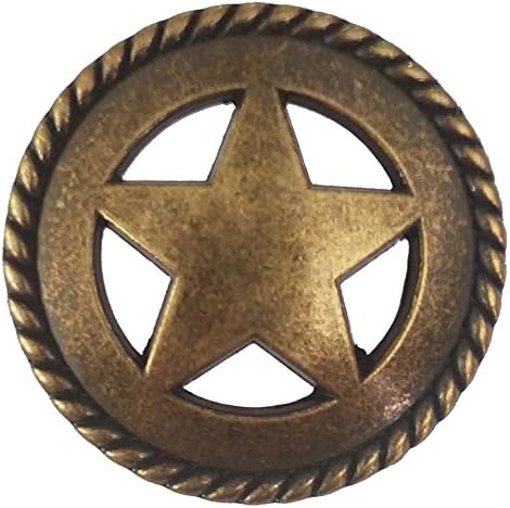 Сет на 6 Рустикален Јаже Осамена Ѕвезда Фиока Повлекува Кабинетот Копчиња Западен Југозападен Декор Тексас