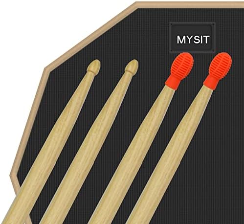 MySit 12-инчен тапан за вежбање и стапчиња поставени со 2 парчиња силиконски тапани совети, совети за не-еднострани тивки замка со тапани со тапани