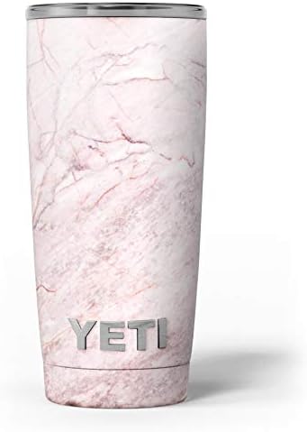 Дизајн Скинц розов чеша мермерна површина V7 - Комплет за винил за завиткување на кожата компатибилен со чашите за ладење на ладилникот на