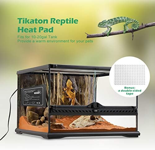 Топлосна подлога на рептил Tikaton-Прилагодлива температура под грејачот на резервоарот за резервоарот 10-20GAL/30-40GAL, Terrarium топлинска