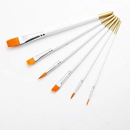 SDGH 6pcs/Поставете дрвена рачка со акварел боја на пенкало за бои за бои за четки за цртање уметност бела сликарска уметност најлонска коса