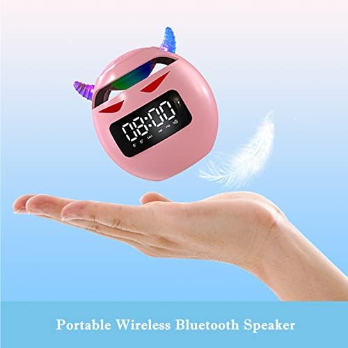 BVI Boomervivi безжични Bluetooth звучници со часовник, мини-звучни звучни звучни звучници, LED Magic Ball Speaders Поддршка FM, без раце, преносни