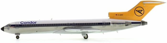 JFOX за Boeing 727-230/Adv Condor D-Abwi Полирано со Stand Limited Edition 1/200 Diecast Aircraft Pre-Build Model