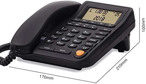 XJJZS Black Desk Телефон, кабел телефон, со звучник, големо копче за телефонски биро, монтиран со црна боја