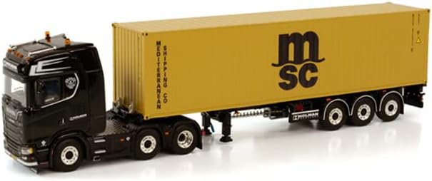 Floz for WSI за Scania S Highline CS20H ​​6x2 Twinster Container Trailer - 3 оска со 40 ft контејнер за Holman Transport 1:50 Diecast Truck Pre -Build Model