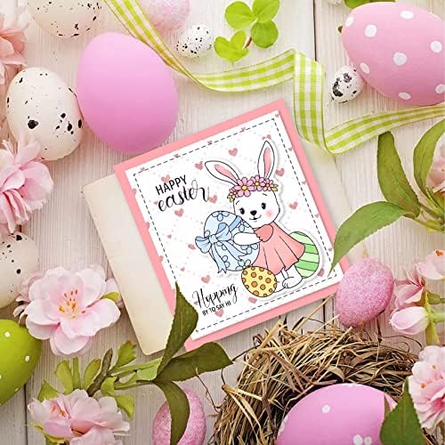 Глобленд среќен велигденски зајак тема јасни марки и умирања за умирање, велигденски зајаче пилешки јајца силиконски картички за печат