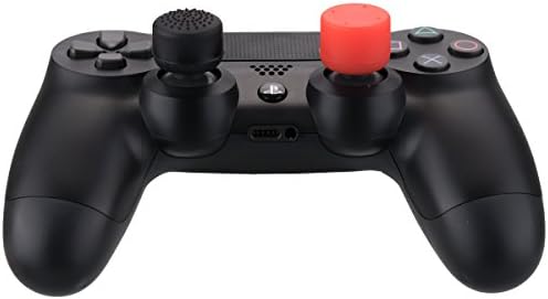 9CDEER 8 парчиња 4 Стилови на силиконски палецот затегнуваат палецот за заштитен капа на капа за PS4, Switch Pro, PS3, Xbox 360, Wiiu Controller црвено црно