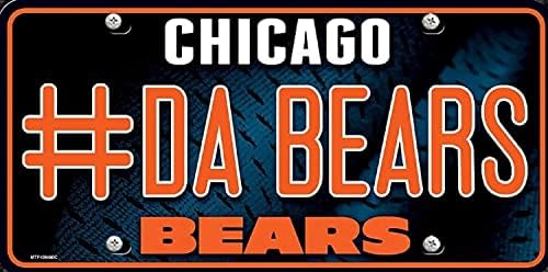 Rico Industries NFL Chicago Bears Da Bears 1 Fan Metal Auto Tag 8.5 X 11 - Одлично за камион/автомобил/SUV
