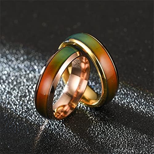 FOLENZU 4PCS лимфватичност Тертемапевтски прстен, прстен за промена на бојата на расположението, термохромичен камен прстен, лимфни дренажни