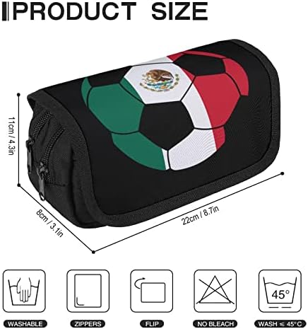 Мексико фудбал со молив со голем капацитет, мулти-слот-молив торба за преносни кесици за складирање на пенкало со патент