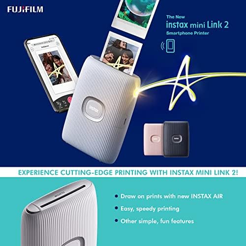 Fujifilm Instax Mini Link 2 Паметен Телефон печатач w/InstaxAir Има Лесно И Континуирано Печатење Со Голема Брзина + Xpix Пакет w/Instax Мини