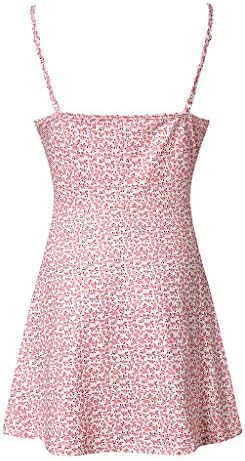 Fragarn плус фустан со големина, женски летен печатење во боја на боја без ракави без ракави, макси мини сундеса