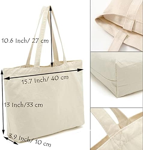 Acoavo памучно платно торбички торби 15,7 L x 13 H x 3,9 W DIY занаети празно обична природна торба за платно, одличен подарок за венчавки