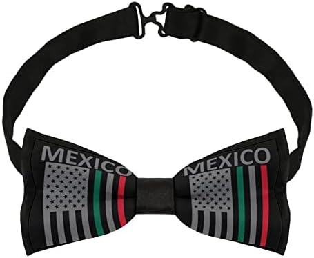 Weedkeycat Американско знаме Мексико Смешно вратоврски претходно врзани формални лак врски прилагодливи лакови печатени за мажи