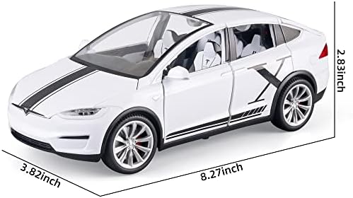 Oanmyjjo играчки автомобили Model X 1/24 цинк легура диекаст метален модел автомобил, повлечете го моделот на играчки со светлина и музика,