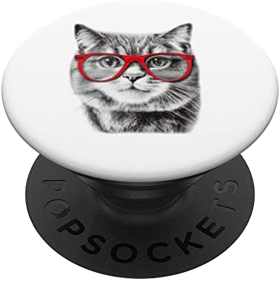 Смешна мачка со црвени очила мачиња миленичиња etsубители на мачки подароци поппокети заменливи поплипки