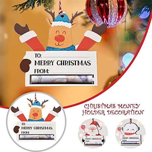Декорација за Божиќни пари за Божиќ, новогодишен подарок Санта Пингвин, Паричник Дома Декор, деца Снежен човек, цртан филм