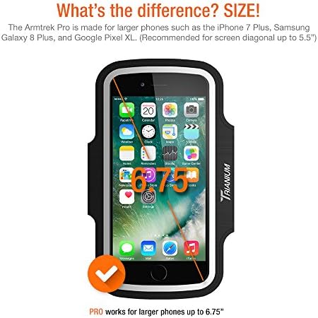 Trianium Armband за голем телефон- iPhone XS Max XR iPhone X 8 7 6S Plus, LG G7 G6, Galaxy S9 S8, белешка 9 8 [отпорна на вода] Armtrek