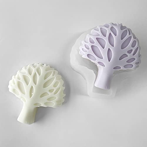 Апстрактни дрвја Фондант торта гипс калапи DIY Прирачник за пластери Орнаменти за ракотворби за ракот за ракување со мувла за рака, правење