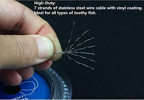 Мимилиуре 10lb-200lb риболов линија на жицата водач винил обложена жица од не'рѓосувачки челик 10 метар, со 12 парчиња ситни ракави