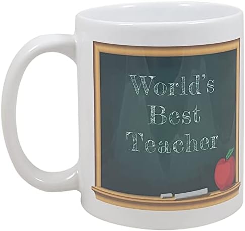 Најдобар учител во светот на палми град - 11 мл керамичко кафе кригла | Совршен подарок за наставниците и одличен подарок за училиште за