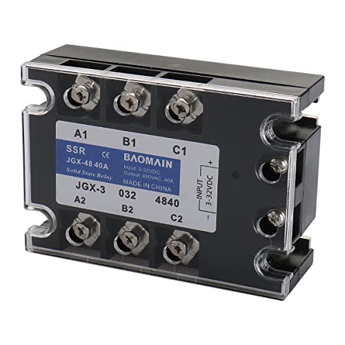 Baomain 3 фазен реле за цврста состојба JGX-3340A 4-32 VDC влез 480VAC 40 AMP излез DC/AC