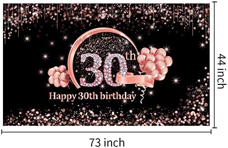30 -ти роденденски банер украси за позадина со балон лак за гарланд за жени, екстра голема 30 -годишна роденденска забава за декор