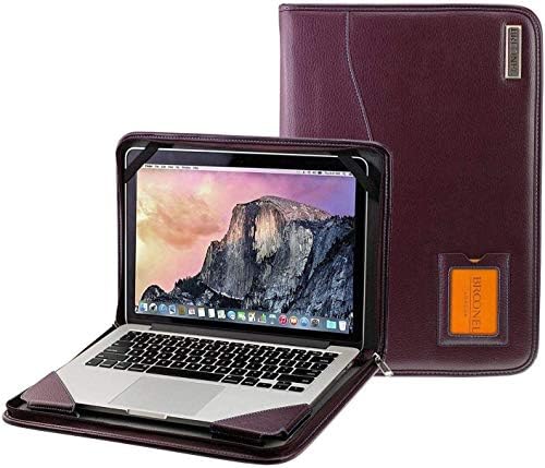 Брунел-Контурна Серија-Виолетова Тешка Кожна Заштитна Кутија-Компатибилна СО ASUS Cromebook C423 14 Лаптоп