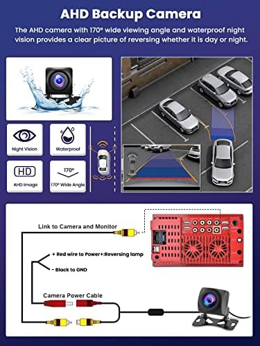 Двоен Дин Автомобил Стерео Безжичен Карплеј и Безжичен Андроид Автоматски, Bluetooth 7 Инчен Екран На Допир Автомобил Радио со Резервна